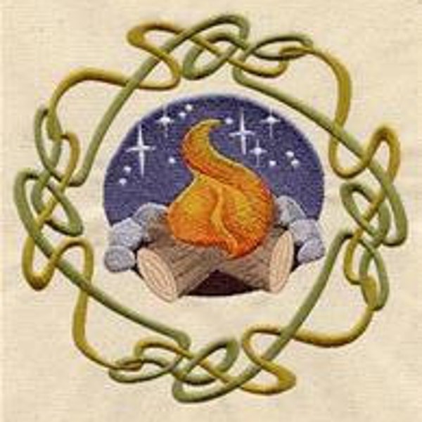 Celtic Wheel of the Year - Beltane Embroidered Waffle Weave Hand/Dish Towel