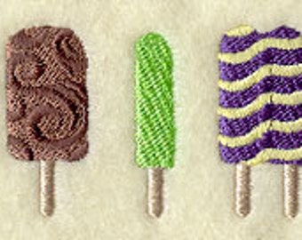 Frozen Popsicle Delight Border Embroidered Waffle Weave Hand/Dish Towel