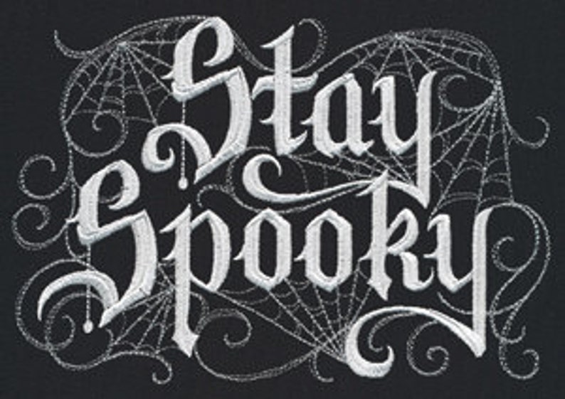 Stay Spooky Halloween Letters Embroidered Waffle Weave Hand/Dish Towel image 1