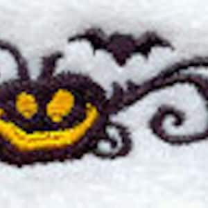 Filigree Jack-o-Lantern Border Embroidered Waffle Weave Hand/Dish Towel image 1