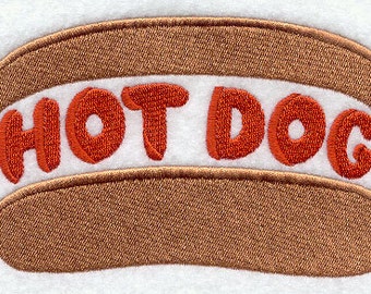 Hot Dog bestickte Waffel Weave Hand / Geschirrtuch