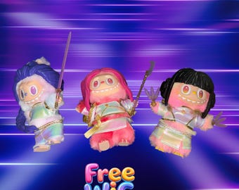 K-Pop Demon Hunter Inspired  Outfit for 17cm Dolls | Warrior Fantasy Style | Designer Art Toy Clothes