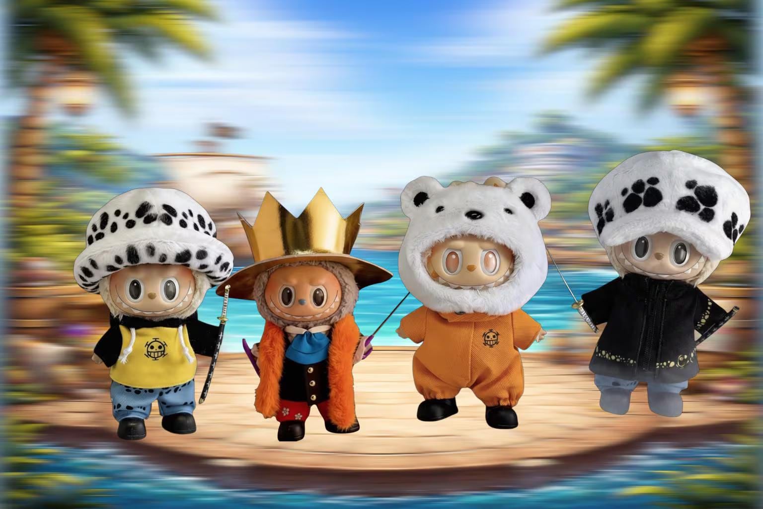 17 cm Doll Outfit Set - Pirate Anime Style Plush Clothes - Collector Display Wear