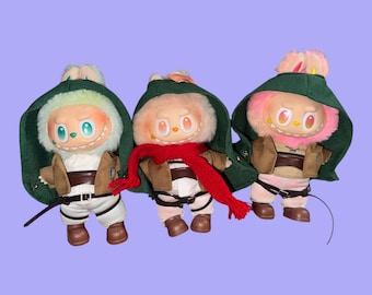 Attack on Titan Inspired Doll Clothes | 17cm Doll Outfit with Cloak & Harness | Fan Made Doll Clothing