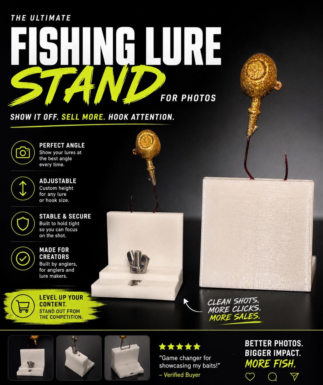 Fish Display Rack Fishing Lure Stand - Adjustable Fishing Display Stand for Photography ...