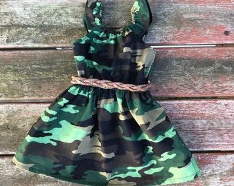 Girls Camo Dress 0 3 6 12 18 2t 3t 4t 5 6 7 8 9 10 11 12 Military Dress Armed Forces Army Soldier Fatigues Hunting Camouflage