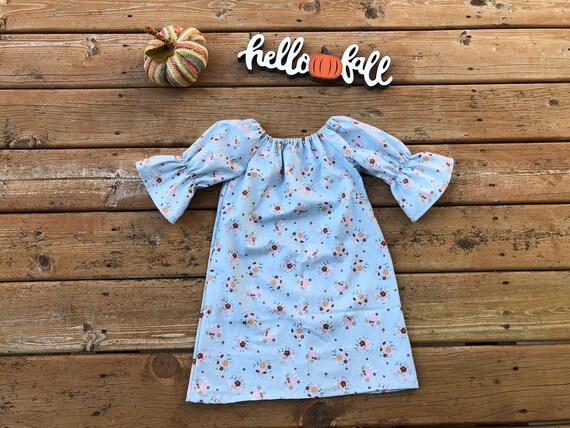 light blue peasant dress Pierra Blue Tiered Midi Dress w/ Half-Sleeves main image 0