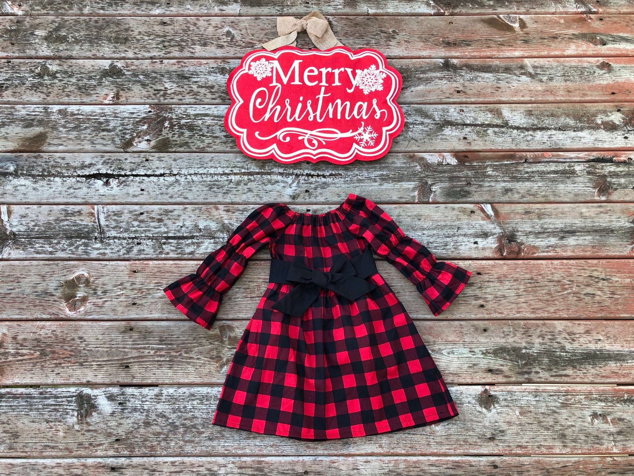 buffalo check dress baby