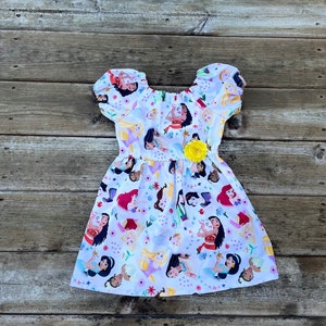 Girls Princess Birthday Dress Disney Inspired 0 3 6 12 18 2t 3t 4t 5/6 7/8 9/10 Cinderella Moana Rapunzel Mulan Belle Snow White Tiana Ariel