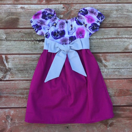 Girls Floral Easter Dress Lilac Lavender Purple Gold 3 6 12 18 Etsy