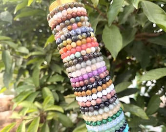 Braccialetto di perline di cristallo fatto a mano: gioielli unici con pietre preziose naturali, pietre curative per energia ed equilibrio, regalo premuroso per lei