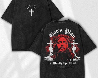 Vintage Washed Jesus Christ Tee: Heavyweight Cotton, Powerful Back