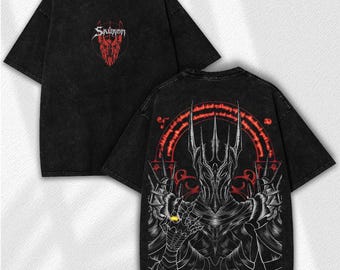 Sauron Dark Lord Washed T-Shirt: Epic Fantasy Streetwear - Magic Ring Villain Graphic