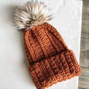 The Harlynn Beanie Pattern, PATTERN ONLY, Winter Hat, Beanie, Crochet Hat Pattern, Crochet, Beanie, DIY, Crochet Beanie, Fur Pom Hat