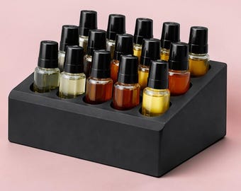 Angled Perfume Sample Holder | 2ml Vial Organizer | Fragrance Display | Cologne Sample Rack | Vanity Organizer | Gift for Perfume Lover