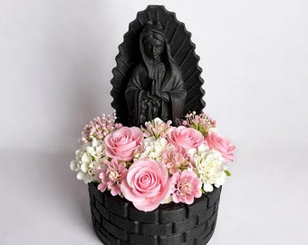 Maceta para suculentas de la Virgen María, Maceta de Nuestra Señora de Guadalupe, Maceta de María, Maceta religiosa, Decoración católica para el hogar, Regalo