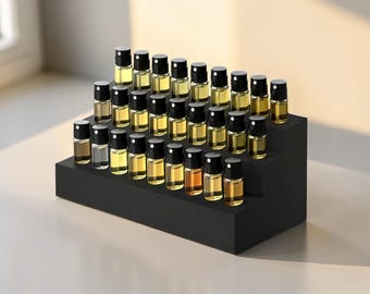 3-Tier Perfume Sample Holder, 27 Slot, 2ml Vial Organizer, Fragrance Display, Cologne Sample Rack, Vanity Organizer, Gift for Perfume Lover
