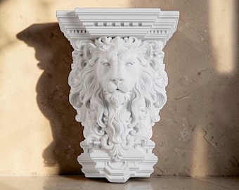Lion Wall Corbel Mini Shelf, Decorative Victorian Sculpture Bracket, Baroque Antique Style, Living Room, Entryway, Bathroom, Gothic