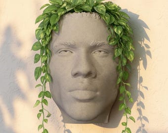Macetero de pared con forma de rostro, jarrón colgante con forma de cabeza, decoración artística moderna, plantas de interior y exterior, regalo bohemio