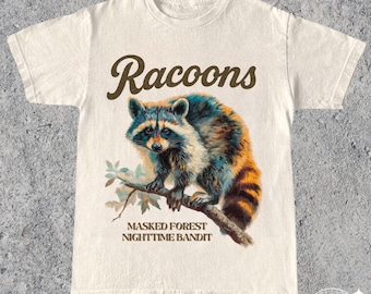 Camiseta con gráfico de mapache vintage / Camiseta retro de los 90 para amantes de los animales