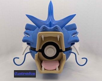 Poké Ball de Gyarados (tipo Agua/Volador) / Orbe coleccionable impreso en 3D / Decoración para exhibir en videojuegos