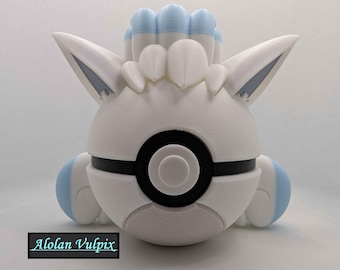 Alolan Vulpix Pokéball | 3D Printed Ice-Type Fan Art Collectible