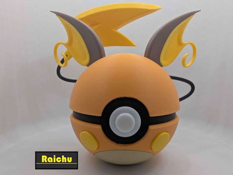 Raichu Pokéball | 3D Printed Electric-type Fan Art Collectible - Etsy