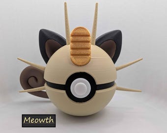 Meowth Pokéball | 3D Printed Normal-Type Fan Art Collectible