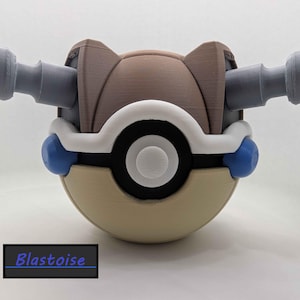 Blastoise Pokéball | Water-Type 3D Printed Replica | Pokémon Collector Display Gift