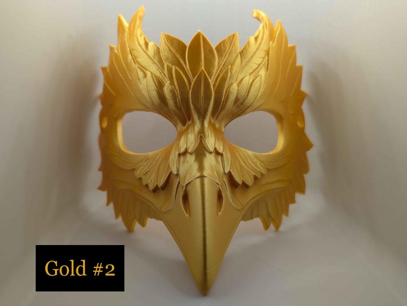 Mythic Crow Mask | Gold Bird Mask for Cosplay, Masquerade, or Costume ...