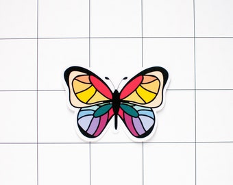 rainbow butterfly sticker/ vinyl sticker rainbow / laptop sticker / planner sticker/ water bottle sticker