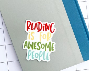 reading is for awesome people vinyl sticker/ vinyl sticker / laptop sticker / planner sticker/ water bottle sticker/ book lover sticker
