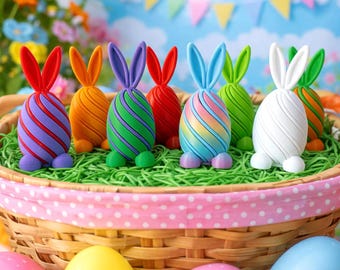 uf de Pâques imprimé en 3D, panier de Pâques, lapin de Pâques, jouet sensoriel pour enfants, cadeau de Pâques, jouet imprimé en 3D