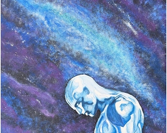 Beste, Norrin Radd – Digitale kunstafdruk | Kosmisch figuratief schilderij
