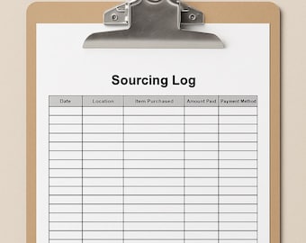 Printable Reseller Sourcing Log | Inventory Tracker | eBay, Poshmark, Thrift Business Tool | Printable PDF