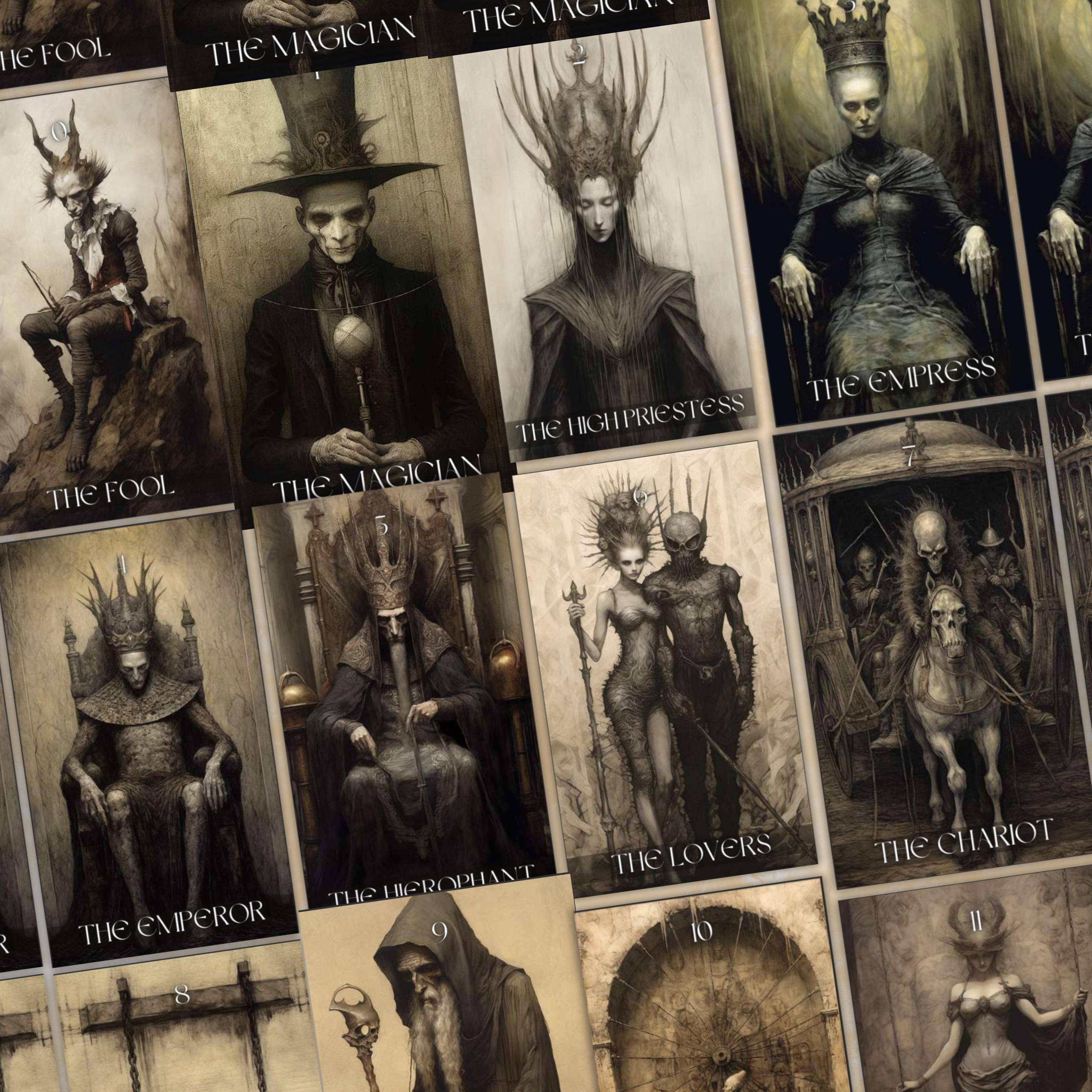 Horror Tarot Guide.pdf Horror Printable Tarot Deck PDF | Gothic Occult Tarot Cards | Dark ...