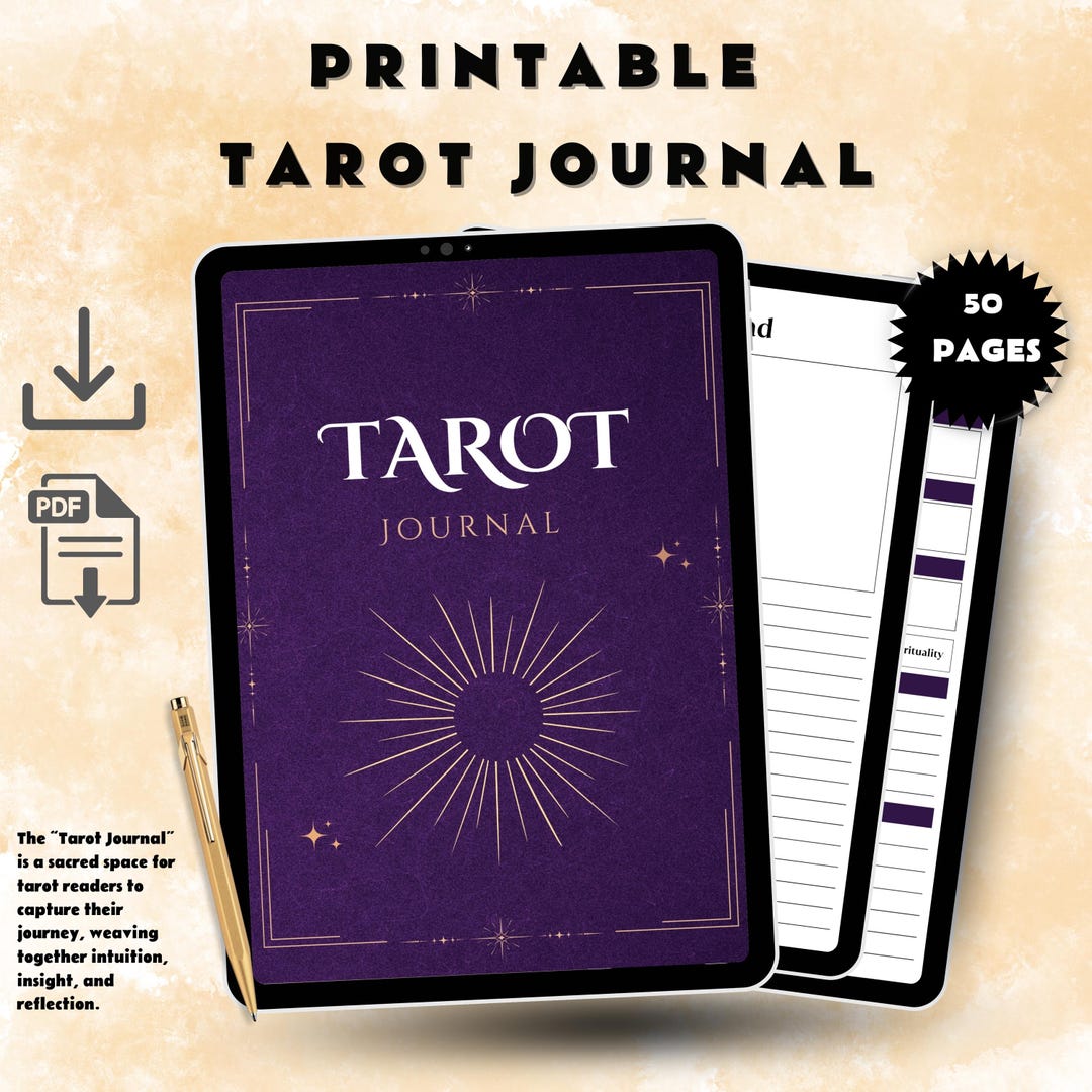 Tarot Notes.pdf Printable Tarot Journal PDF | 50 Page Digital Tarot Reading Log ...