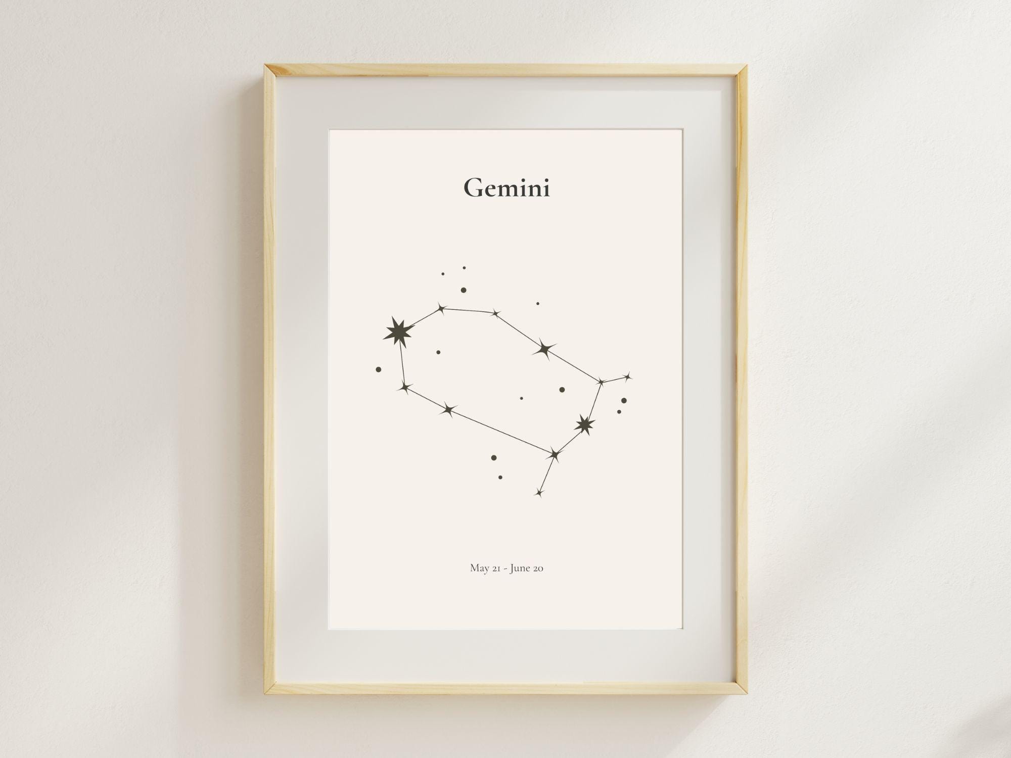 Gemini Nursery Wall Art | Printable Constellation Baby Room Decor ...