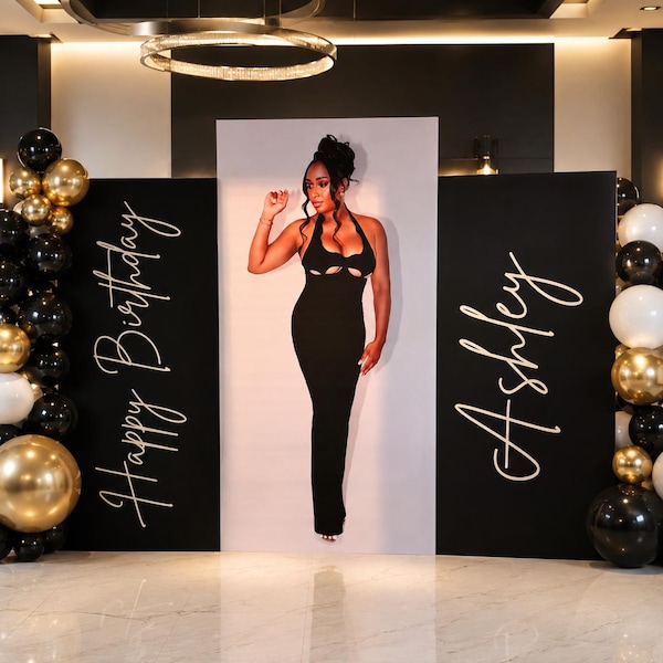 Set of 3 Birthday Backdrops - Happy Birthday Sign - Photo Board - Custom Photo Backdrop - Large Picture Board - Personalized Birthday Decor