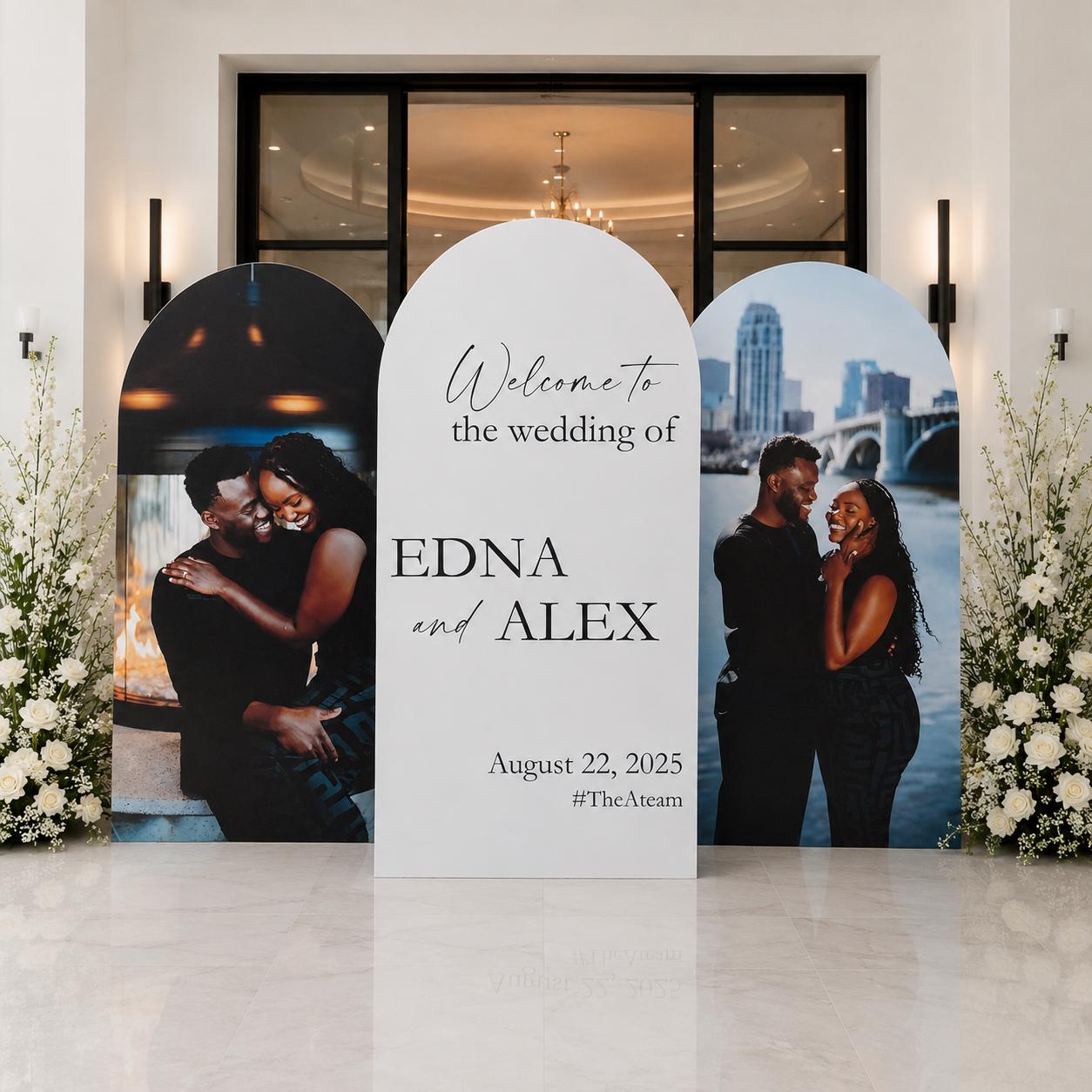Set of 3 Photo Boards and Wedding Welcome Sign - Lifesize Photo