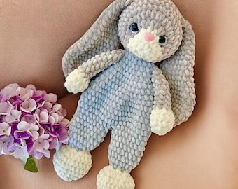 Crochet Bunny Snuggler Pattern, Amigurumi Lovey (PDF Pattern)