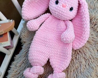 Bunny Lovey Crochet Pattern | Baby Snuggler Blanket | PDF Download