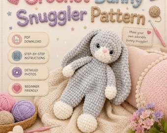 Haakpatroon voor een konijnenknuffel, amigurumi knuffel (PDF-patroon)