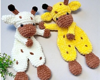 Crochet Giraffe Snuggler Pattern PDF, Amigurumi Lovey Tutorial