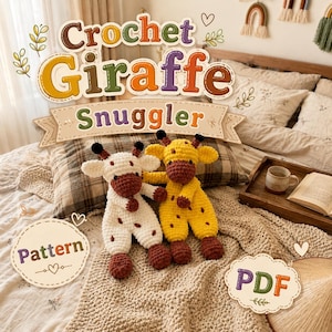 Virkat giraffmysmönster i PDF-format, Amigurumi Lovey-handledning