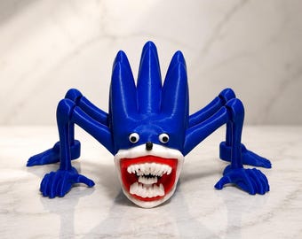 Shin Super Sonic Nightmare , Blue Hedgehog , 3D Printed Articulated  Horror Monster