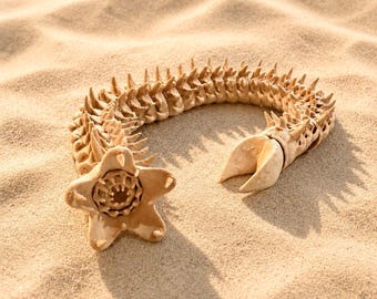 Sandworm 3D Printed- Articulated Deathworm Creature- Monster Collectible Dune Sandworm