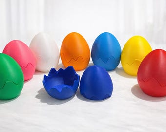 Huevos de Pascua reutilizables, relleno para cestas sorpresa, premios para búsqueda de huevos, impresos en 3D.