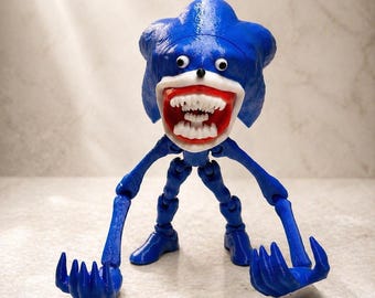 Shin Super Sonic 3D Printed Atriculated Horror Figure