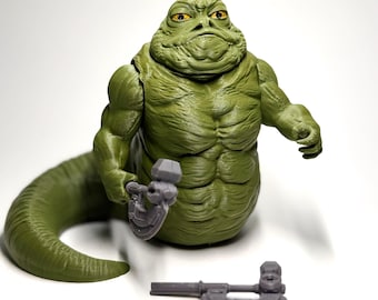 Figura inspirada en Rotta el Hutt, pintada a mano - The Mandalorian y Grogu, coleccionable en 3D, pieza de fantasía hecha a mano para exhibición